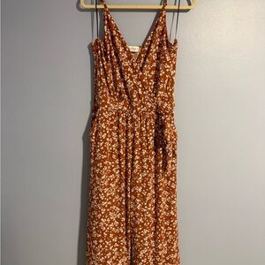 Kaileigh Burnt Orange Floral Jumpsuit